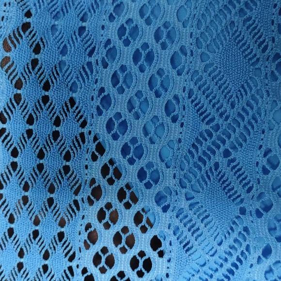 Island Escape Sky High-Neck Crochet Tankini Top   16 Blue - Picture 5 of 10